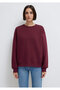 Crew Neck Claret Red Basic Sweatshirt 1610198-70415 - 3