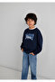 Jeans Printed Navy Blue Sweatshirt 6S10136-70490 - 2