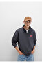 Logo Printed Semi-Zip Anthracite Sweatshirt 0S10208-80106 - 2