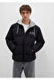 Logo Printed Hooded Black Puffer Coat 0110662-71379 - 3