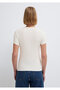Ecru Basic T-Shirt Fitted / Fitted Cut 1613081 -70057 - 5
