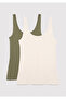 2-Piece Women's Basic Undershirt Fitted / Body-Fitted Cut 1611367 -70134