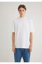 White Basic T-Shirt Loose Fit / Loosely Comfortable Cut 0611193-620 - 3