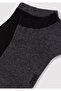 2 Pack Gray Black Booties Socks 090273-15903 - 4