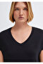 V-Neck Black Basic Viscous T-Shirt Regular Fit / Regular Fit 167714 -900 - 6