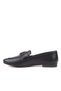 Milano Stone Buckled Genuine Leather Black Women Loafers - 3