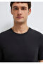 Stretch Black Basic T-Shirt Fitted / Body Fitted Cutout 061747 -900 - 6