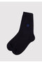 Logo Printed Navy Blue Socks 090250-26828