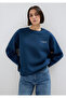 Logo Printed Navy Blue Sweatshirt 1611656-82454