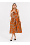 Women's Sleeveless V-Neck Cotton Viscose Midi Dress