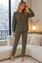 Khaki Cool Printed Pitikare Waffle Pajama Set - 2