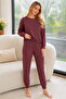 Plum Book Patterned Cashmere Pajama Set - 2