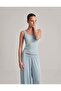 Women's Thick Strap Sleeveless Undershirt Baby Blue Single Product Straight Cut Daily Basic - 4
