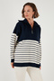 Acrylic Half Zipper Collar Knitwear Sweater Women's Sweater 4615221 - 2