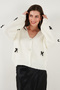 Oversize Fit V-Neck Bow Detailed Buttoned Cardigan Women's Cardigan 4615577 - 5