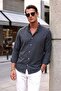 Cotton Regular Fit Buttoned Collar Winter Shirt Men's Shirt Cf24W127079