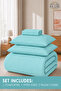 Stripe Comforter Set- Ultra Soft Brushed Microfiber Fabric, Soft Siliconized Fiber Filling - 3