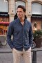 Cotton Regular Fit Buttoned Collar Winter Shirt Men's Shirt Cf24W127079