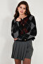 Regular Fit Crew Neck Diamond Patterned Buttoned Crop Cardigan Women's Cardigan 4615570 - 6
