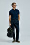 Derek Men's Silk Blend Sweater Navy Blue - 2