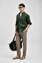 Pitaya Men's Linen Shirt Comfort Fit Dark Green - 3
