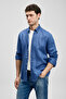 Pitaya Men's Linen Shirt Comfort Fit Cobalt Blue - 4