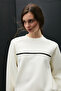 Angelına Women's Knitted Sweatshirt Off-White - 4