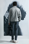 Good Men's Knitted Jacket Gray - 6