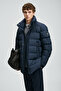Rıld Goose Feather Men's Coat Navy Blue - 4