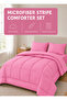 Stripe Comforter Set- Ultra Soft Brushed Microfiber Fabric, Soft Siliconized Fiber Filling - 5