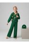 Girl's New Year Themed Knitwear Cardigan Beret Trousers 3-Piece Set - 4