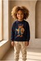 Children's Teddy Patterned Tracksuit Set with Hat
