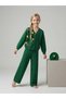 Girl's New Year Themed Knitwear Cardigan Beret Trousers 3-Piece Set - 3