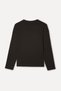 Women's Brown Loose Fit Crew Neck Long Sleeve T-Shirt - 4