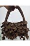 Women's Hand-Knitted Bag, Floral Model Bag, Pearl Detailed Bag, Sequin Bag - 3