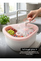 Manual Fruit & Vegetable Washing Machine with Drain Basket | Hands-Free Rotating Cleaner & Colander for Kitchen Use - 3