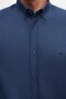 Ds Damat Slim Fit Indigo Oxford Buttoned Collar Easy-Ironing Cotton Shirt with Embroidery Detail - 2