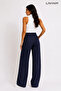 Women's Palazzo Trousers Oversize Cut Buttoned Striped Lycra Women's Trousers - 5