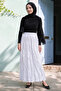 Pearl Satin Kraş White Skirt