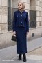 Navy Blue Knitwear Suit with Jacket and Dress