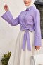 Side Tie Spanish Cufflink Shirt -Lilac - 3