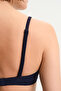 Navy Blue Hailey One-Shoulder Textured Bikini Top - 4