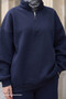 Raised Zippered Navy Blue Double Set - 2