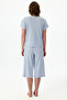 Spring Blue Sky Pointel Polka Dot Patterned Short Sleeve Capri Pajamas Set - 2