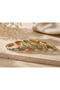 Pastel Mine Flower Patterned Gold Women's Cuff Bracelet Water Green - 5