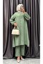 Linen Look Half Button Suit