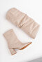 Women's Beige Suede Pull-On Drawstring Trousers and Boots - 4