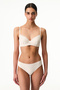 Cream Pink Wired Pointel Bra - 4
