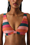 Devin Deep V-Neck Striped Glitter Bikini Top - 3