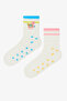 White - Multi Sardines Tennis 2-Piece Sock Pack